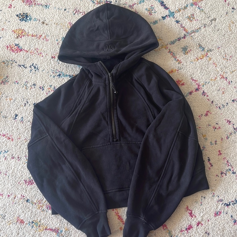 lululemon scuba half zip - black - XS/S